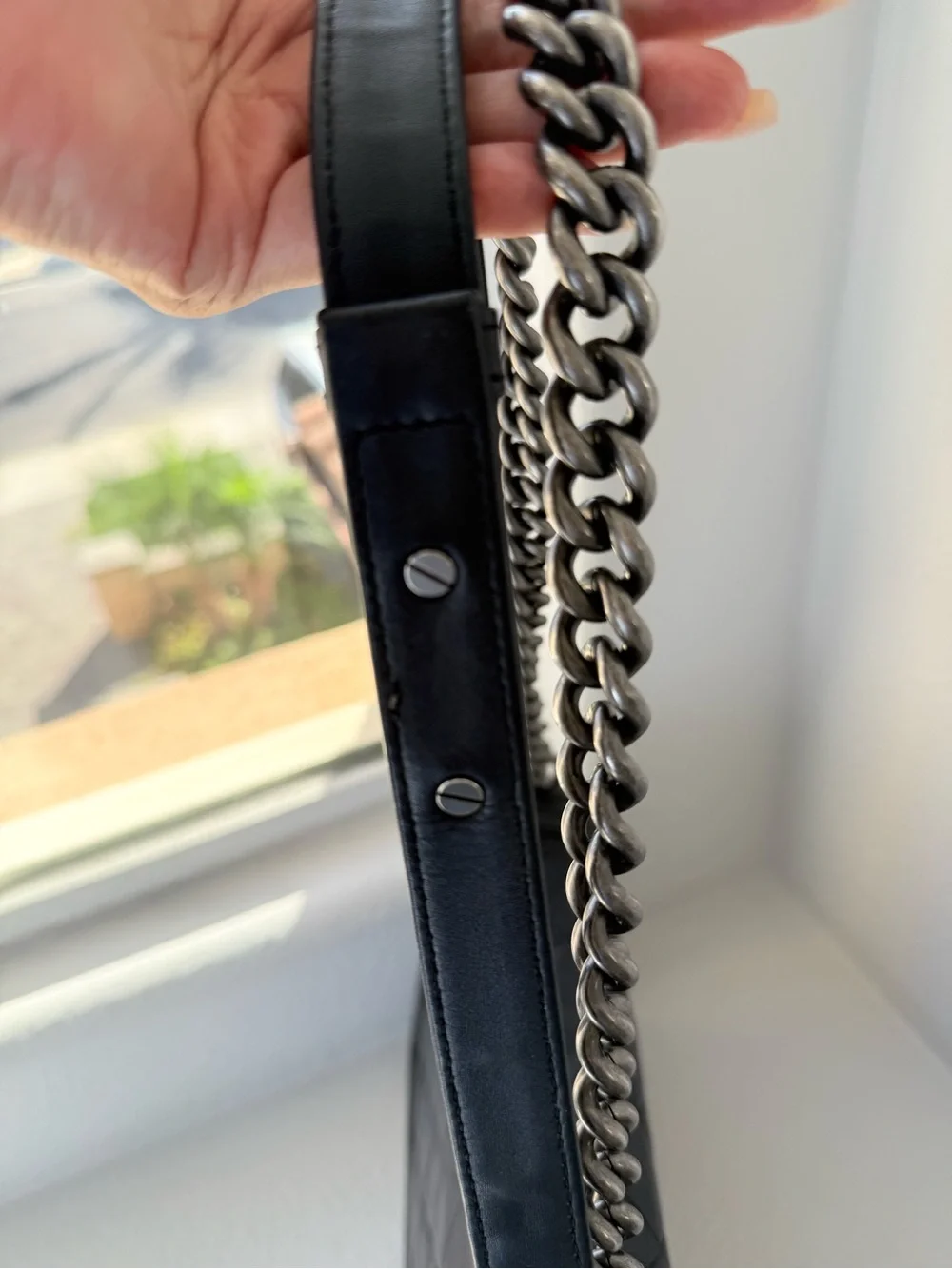 CHANEL Boy Black Quilted Leather - Ruthenium Hardware - Authenic